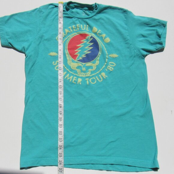 Grateful Dead Summer Tour '80 Teal T-Shirt Retro Graphic Steal Your Face Size M - Picture 6 of 7